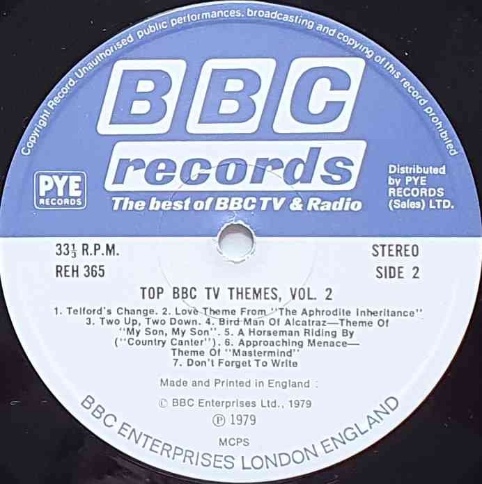REH 365 Top BBC TV themes - Volume 2 Various from the BBC records and Tapes library Label